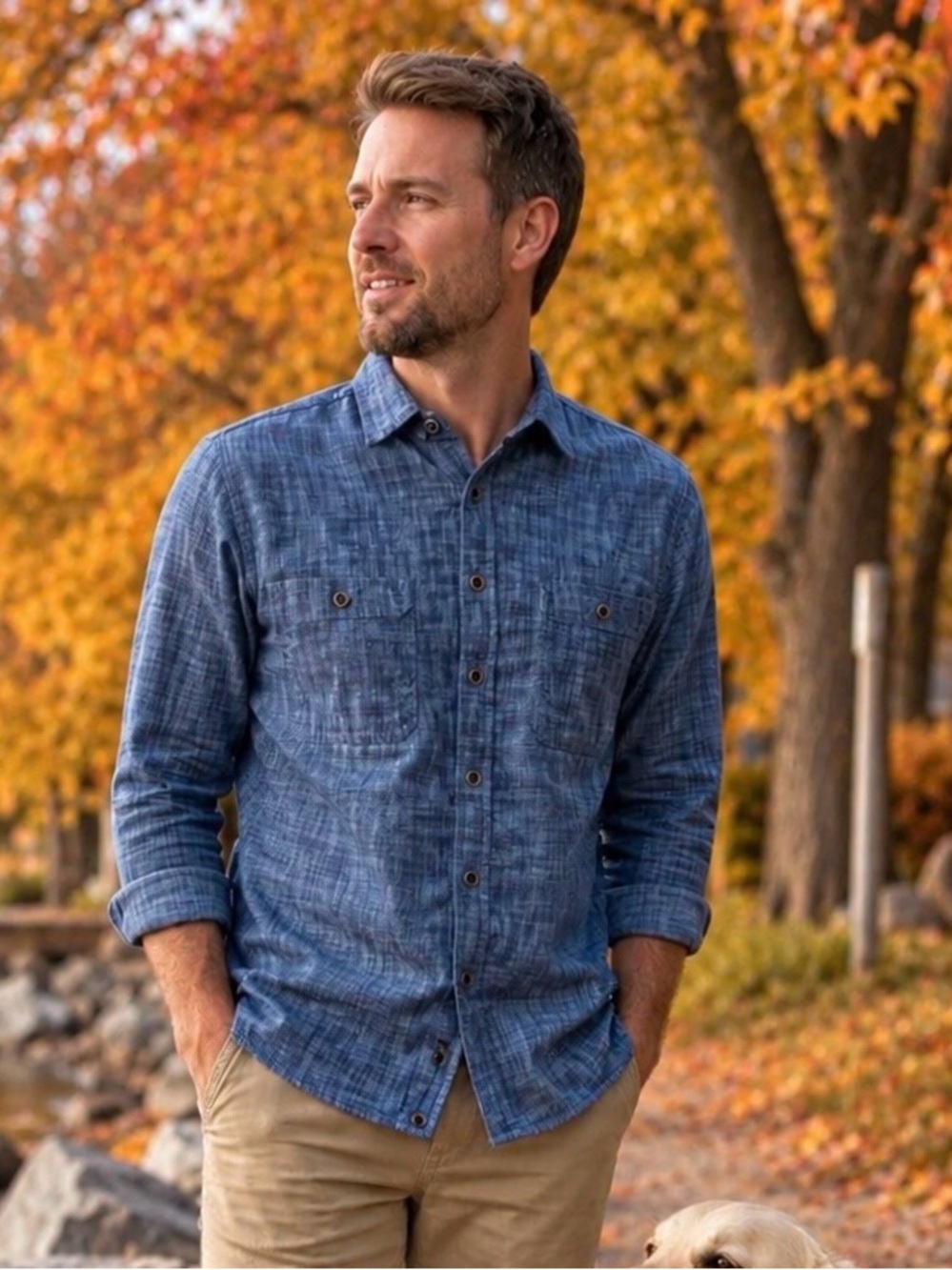 Weatherproof Vintage Blue Shirt, XXL, Distressed Look, Button Up, Summer Beach